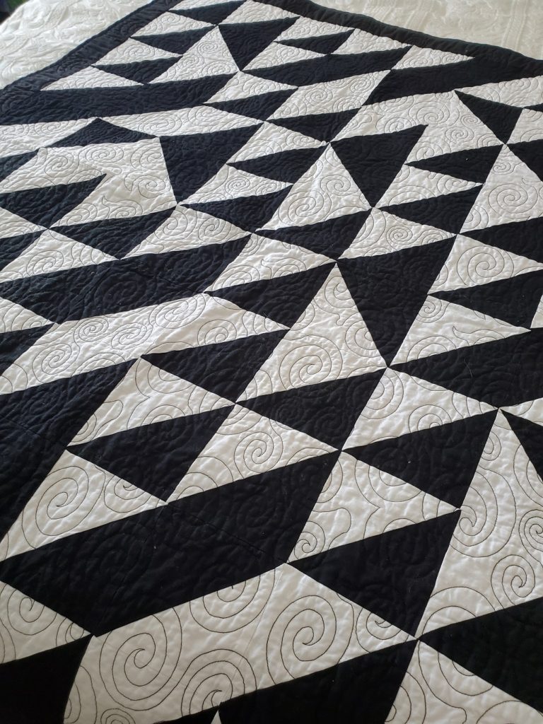 black and white quilt